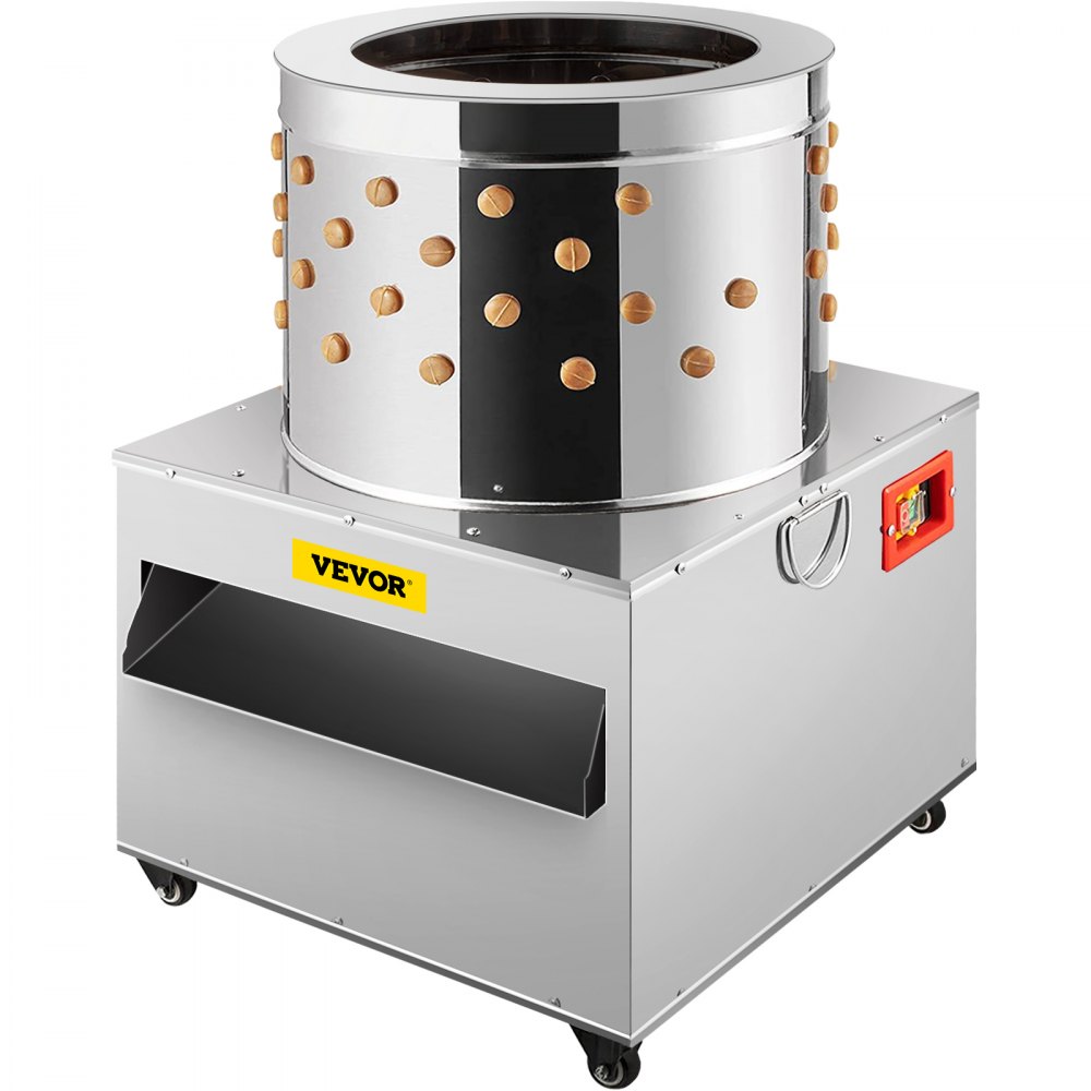 VEVOR Stainless Steel Chicken Plucker 20Inch Barrel Diameter De-Feather Remover Poultry Machine 1500W 275R/min Barrel Diameter Heavy Duty Feather Plucking Machine - 50XJQTMJ000000001V1