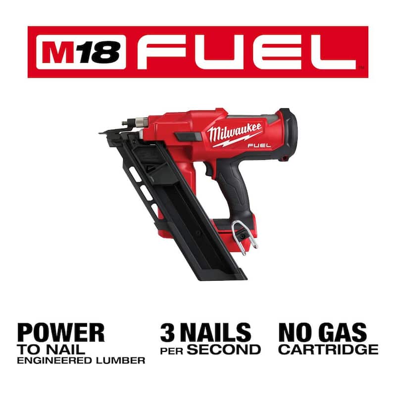 Clavadora de armazón inalámbrica Milwaukee M18 FUEL de 18 voltios con ángulo de 30 grados y motor sin escobillas de 3-1/2 pulgadas (sólo herramienta) - 2745-20