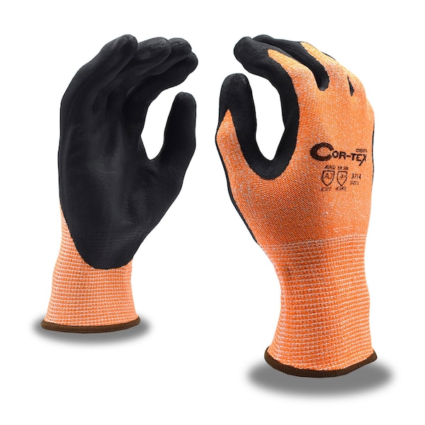 Guantes de alto rendimiento, resistencia al corte, acero y vidrio, con cáscara naranja de alta visibilidad, COR-TEX, XS - 3714XS