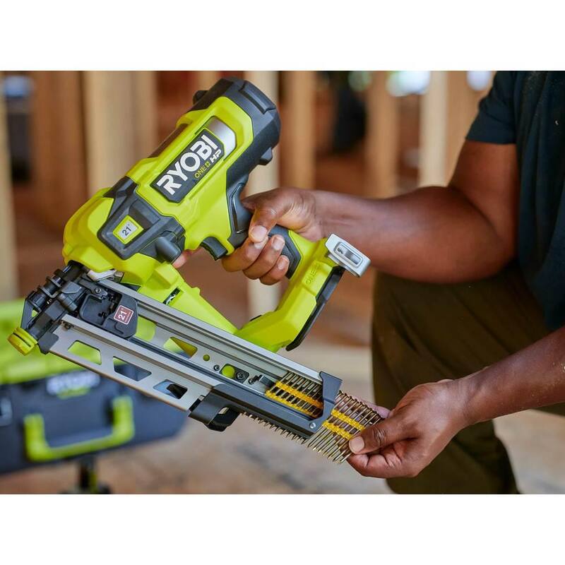 Clavadora de armazón RYOBI ONE+ HP 18V sin escobillas AirStrike de 21° inalámbrica (solo herramienta) - PBL345B