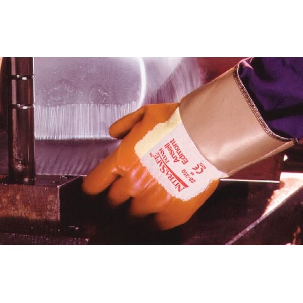 Guantes recubiertos resistentes al corte Ansell, Nivel de corte A2, Color oro/naranja, Talla L - 28-350