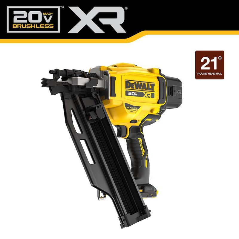 DEWALT Clavadora inalámbrica para armado con ángulo de 21° de 20 voltios (sólo herramienta) - DCN920B