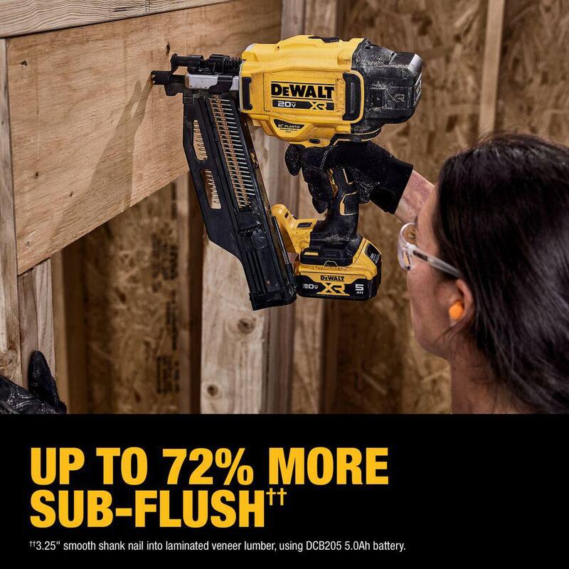 DEWALT Clavadora inalámbrica para armado con ángulo de 21° de 20 voltios (sólo herramienta) - DCN920B