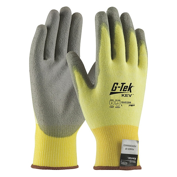 Guante resistente a cortes Pip, Nivel de corte A2, 15 ga, Gris/Amarillo, 2XL - 09-K1250/XXL