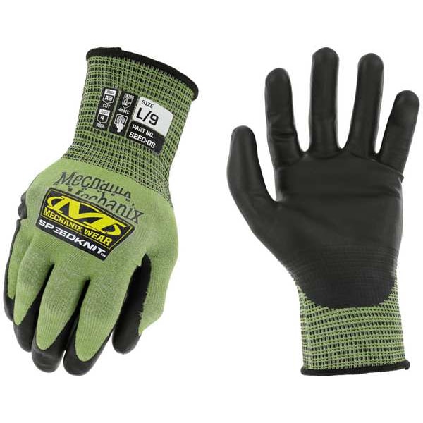 Guantes de punto de Mechanix Wear, Nivel de corte A4, 18 ga, verde, 11 - S2EC-06-011