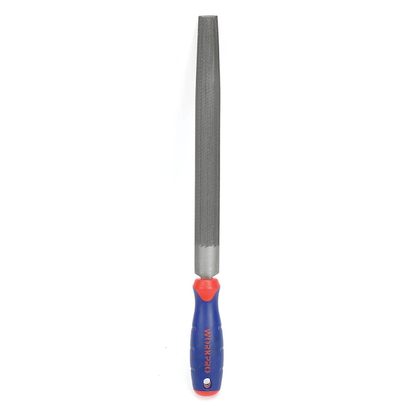 Prime-Line WORKPRO W051004 Steel Half Round File with Comfortable Rubber Handle, 10 in. File Single Pack - W051004
