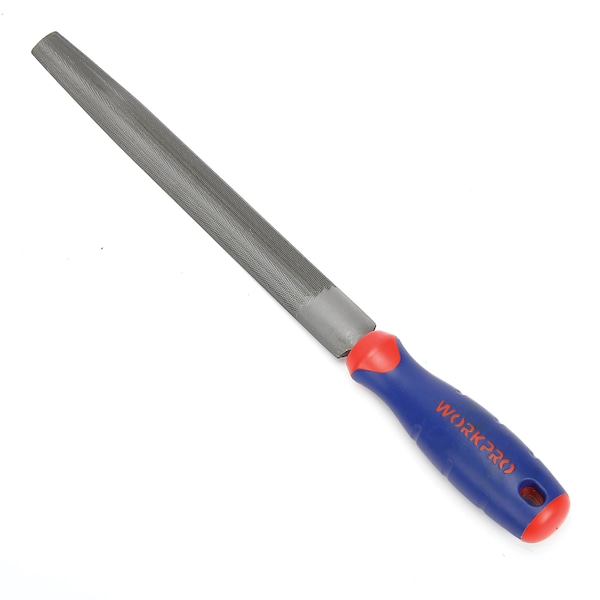 Prime-Line WORKPRO W051004 Steel Half Round File with Comfortable Rubber Handle, 10 in. File Single Pack - W051004