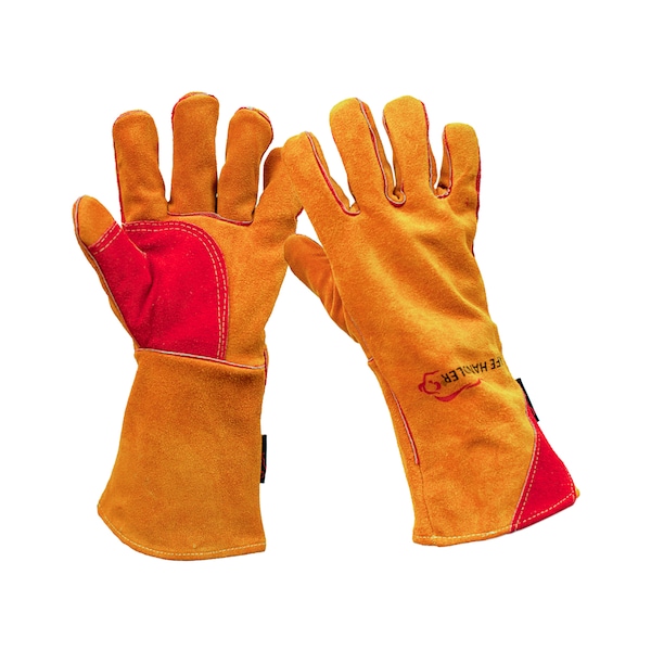 "Guantes de Soldadura Safe Handler Prime de 14", Marrón/Rojo, PR - SH-HDS-14-758-WGA"