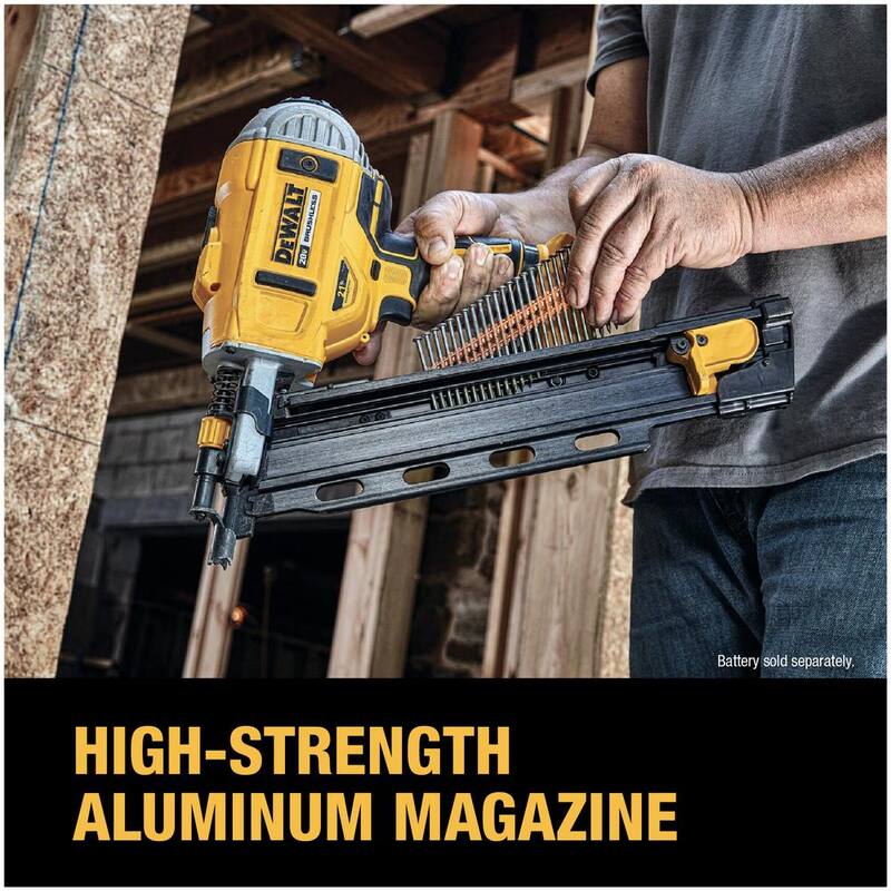 DEWALT 20V MAX XR Clavadora inalámbrica de iones de litio sin escobillas 2 velocidades 21° de plástico (herramienta solamente) - DCN21PLB