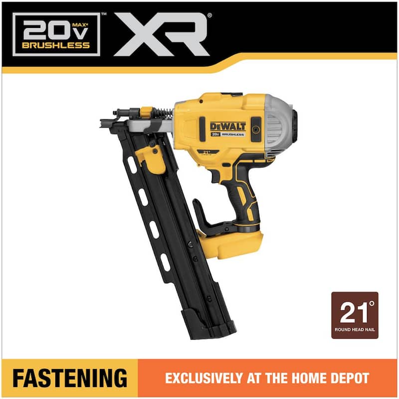 DEWALT 20V MAX XR Clavadora inalámbrica de iones de litio sin escobillas 2 velocidades 21° de plástico (herramienta solamente) - DCN21PLB