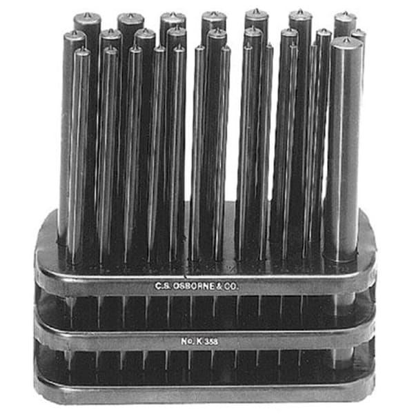 C.S. Osborne C.S. Osborne 565-K-358 02470 28Pc Set Transferpunch W-Rack - 565-K-358