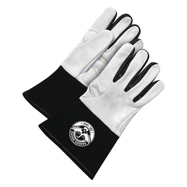 Guante de soldadura TIG de piel de cabra blanca con costura de Kevlar, talla L - 60-1-1949-L.