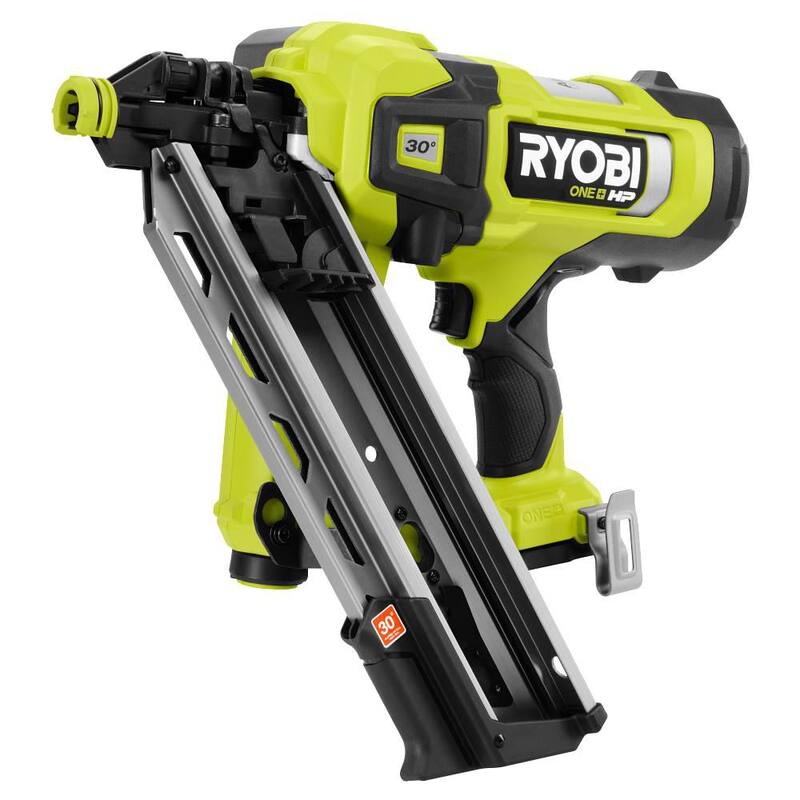 RYOBI ONE+ HP 18V Clavadora inalámbrica para marcos de 30° sin escobillas AirStrike (solo herramienta) - PBL350B