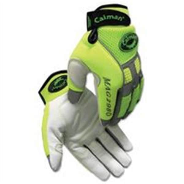 Caimán Caimán 607-2980-L Mech Glv Hi-Vis Palma de Granos de Cabra - 607-2980-L