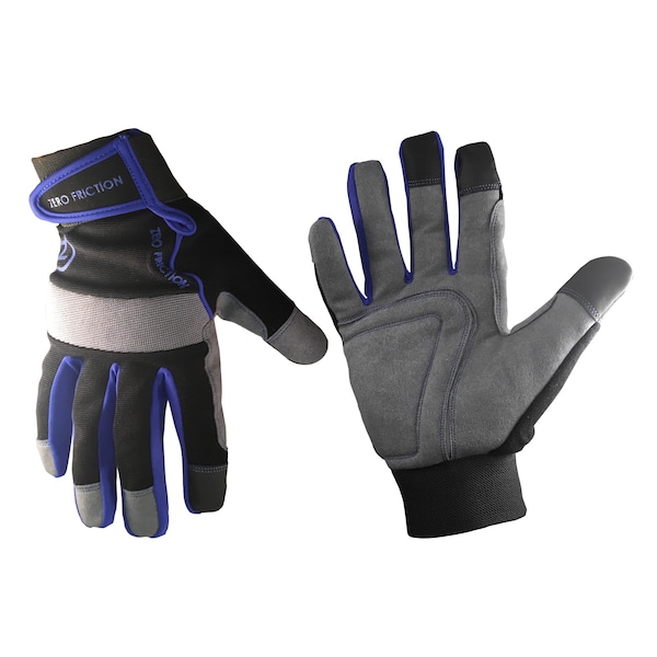 Guante de trabajo de ajuste universal de gamuza ultra suave sin fricción, azul - WG100012