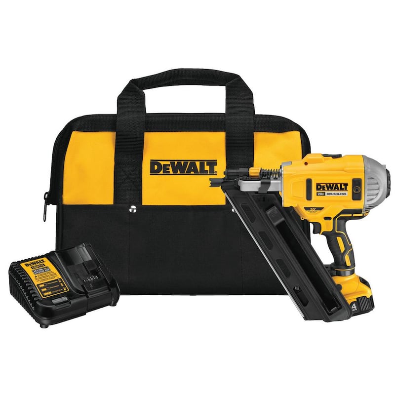 DEWALT 20V MAX XR Clavadora inalámbrica sin escobillas de iones de litio de 2 velocidades 30° con carga de papel de 4.0Ah y cargador - DCN692M1