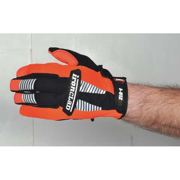 Guantes Mecánicos de Alto Rendimiento Ironclad Wear de Alta Visibilidad, S, Naranja, Nylon/Spandex Acanalado - IVO2-02-S.