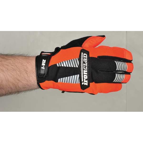 Guantes Mecánicos de Alto Rendimiento Ironclad Wear de Alta Visibilidad, S, Naranja, Nylon/Spandex Acanalado - IVO2-02-S.