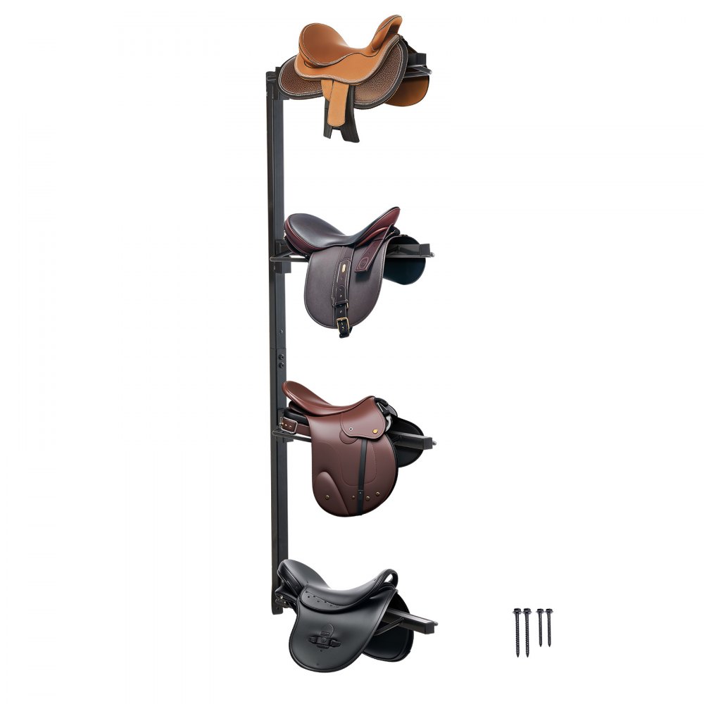 VEVOR Wall Mount Saddle Rack Four Tiers Western &  English Horse Saddle Holder - MAJWBSDX2475Y9204V0