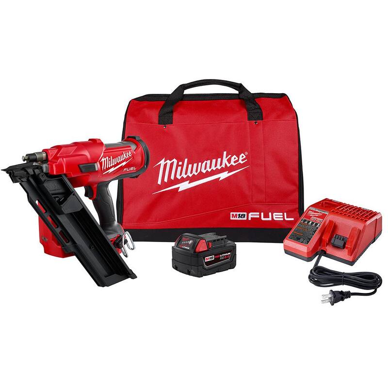 Milwaukee M18 FUEL 3-1/2 in. 18-Volt 30-Degree Lithium-Ion Brushless Cordless Framing Nailer Kit with 5.0 Ah Battery Charger, Bag - 2745-21

Milwaukee M18 FUEL 3-1/2 pulgadas 18 voltios 30 grados Kit de clavadora para marcos inalámbrica sin escobillas de iones de litio con cargador de batería de 5.0 Ah, bolsa - 2745-21