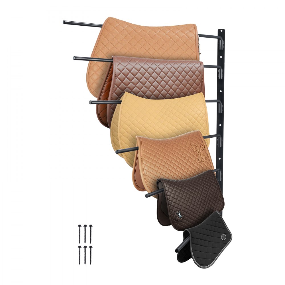 VEVOR Wall Mounted Saddle Rack Six Tiers English & Western Horse Saddle Stand - MAJWBSXXLC30M0FEBV0