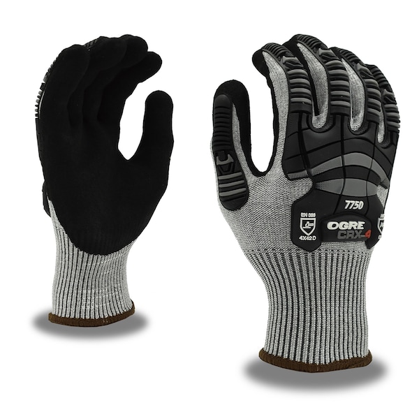 Cordova Impact, OGRE CRX-4, Sandy Nitrile, Guantes de corte A4, M - 7750M