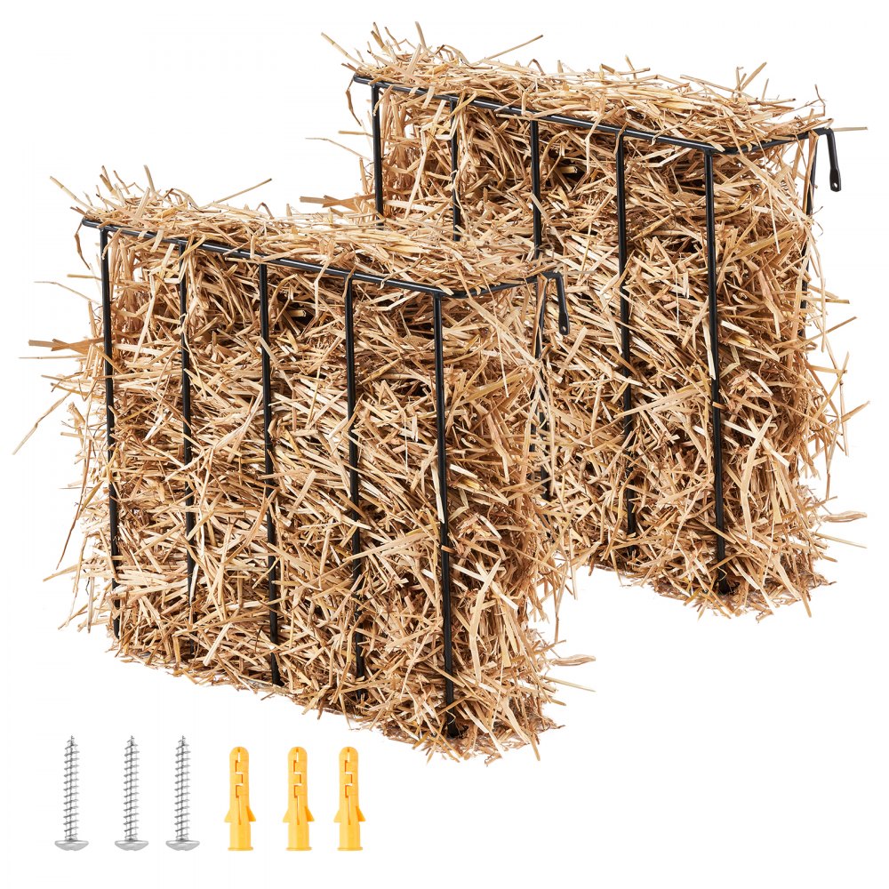 VEVOR Livestock Hay Feeder 2 Packs 24 Gallons Wall Mounted Goat Hay Rack - SCWSQ271025IZY7HDV0