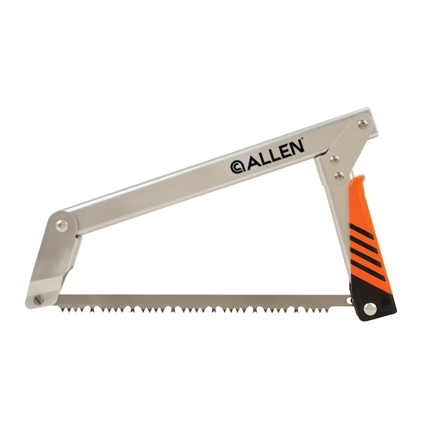 Allen Co Huntsman Folding Saw & Sheath, 1 Wood Blade & 1 Bone/Metal Blade, 11 in. Blades, Gray/Orange/Black - 18920
