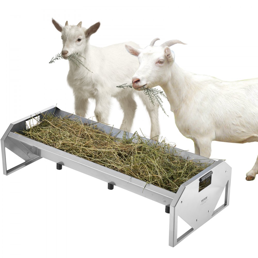 VEVOR Livestock Feeding Trough 22 Gallon Capacity 45" Goat Feeder for 10 Sheep - SCWSQCSWSQ45LEOTGV0