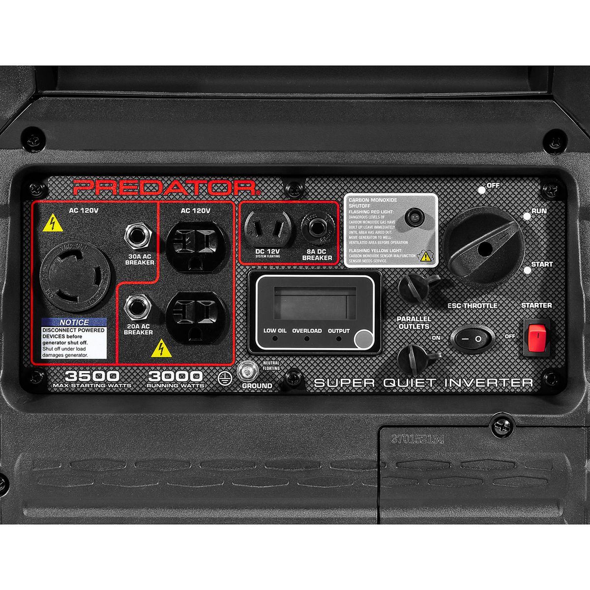Generador inversor Predator 3500 vatios SUPER SILENCIOSO con tecnología CO SECURE, EPA - 71358