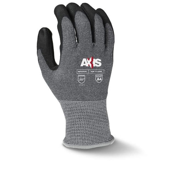Radians Radians¬Æ Axis‚Ñ¢ Guantes de Palma de Poliuretano Resistentes al Corte, Gris/Negro, 2XL, 1 Par - RWG560XXL