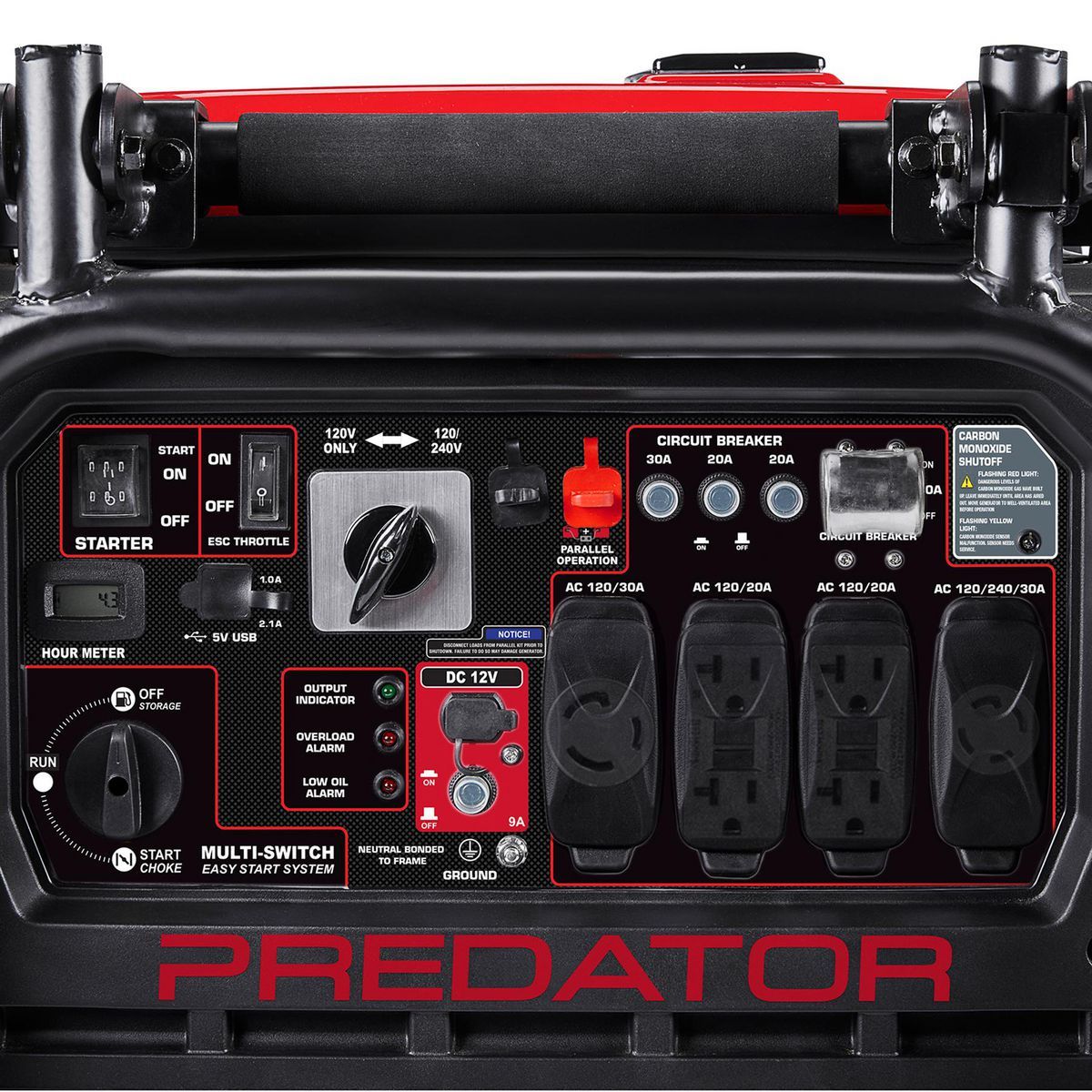 Generador inversor Predator de 9500 vatios SUPER SILENCIOSO con tecnología CO SECURE, EPA - 71365