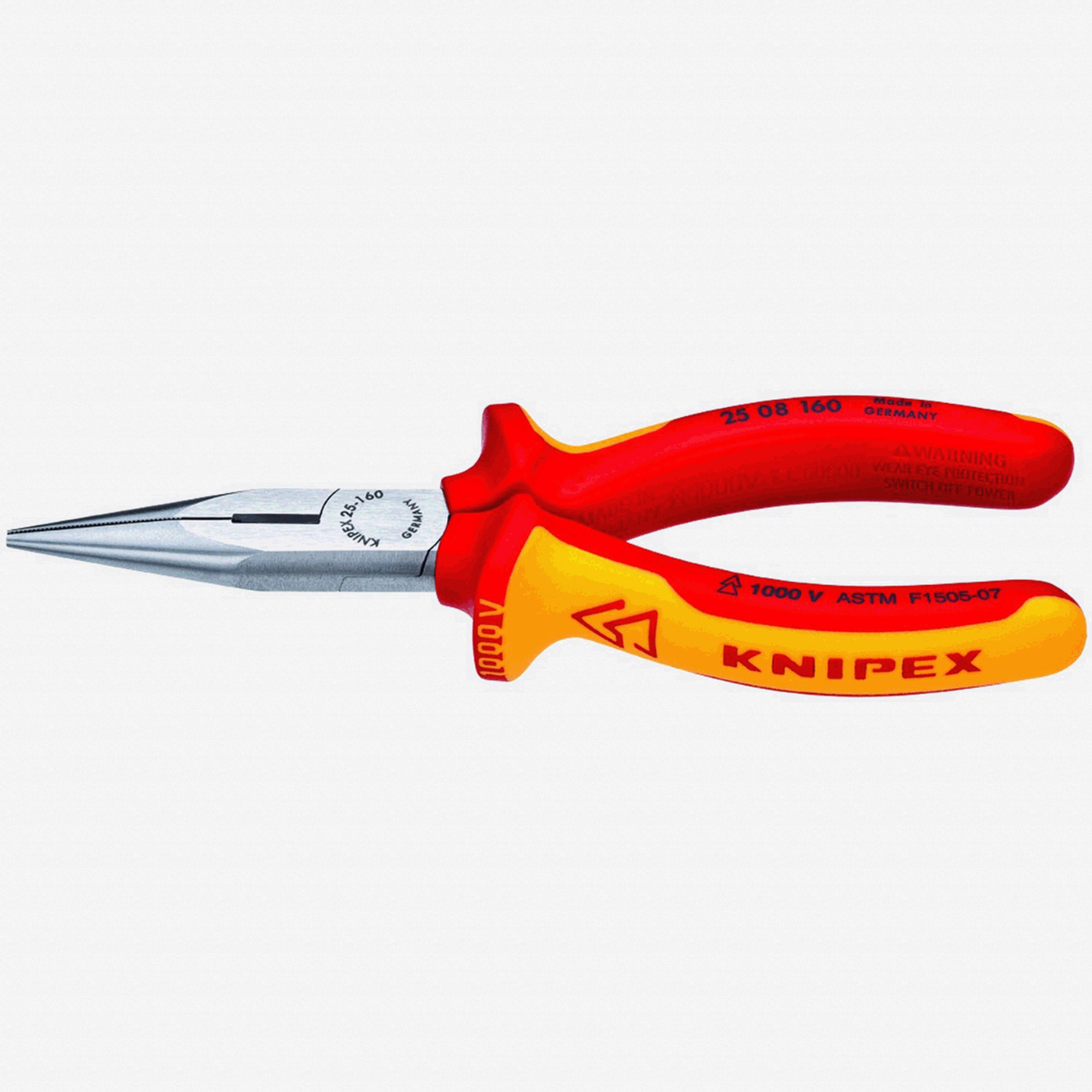 Knipex 6.3" Snipe Nose Side Cutting Pliers (Radio Pliers) - Insulated