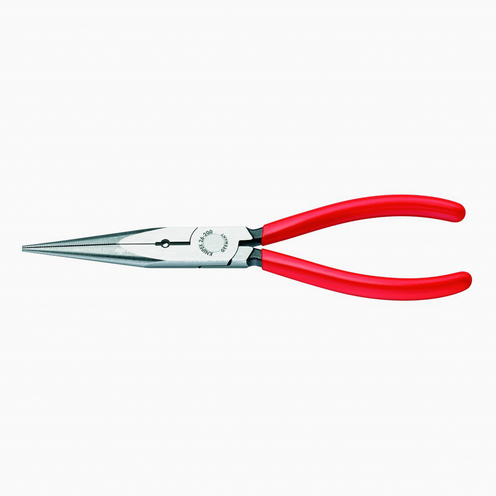 Knipex 8" Snipe Nose Side Cutting Pliers (Stork Beak Pliers) w/ 12 AWG Hole - Plastic Grip