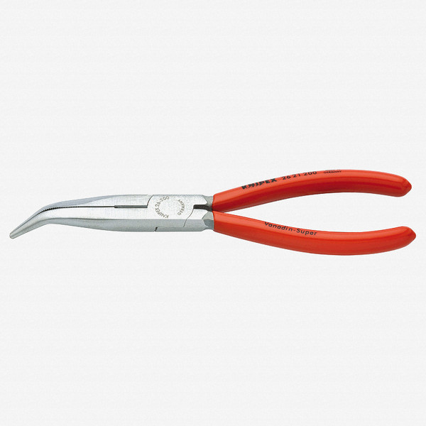 Knipex 8" Chain Nose Side Cutting Pliers (Stork Beak Pliers) - Plastic Grip