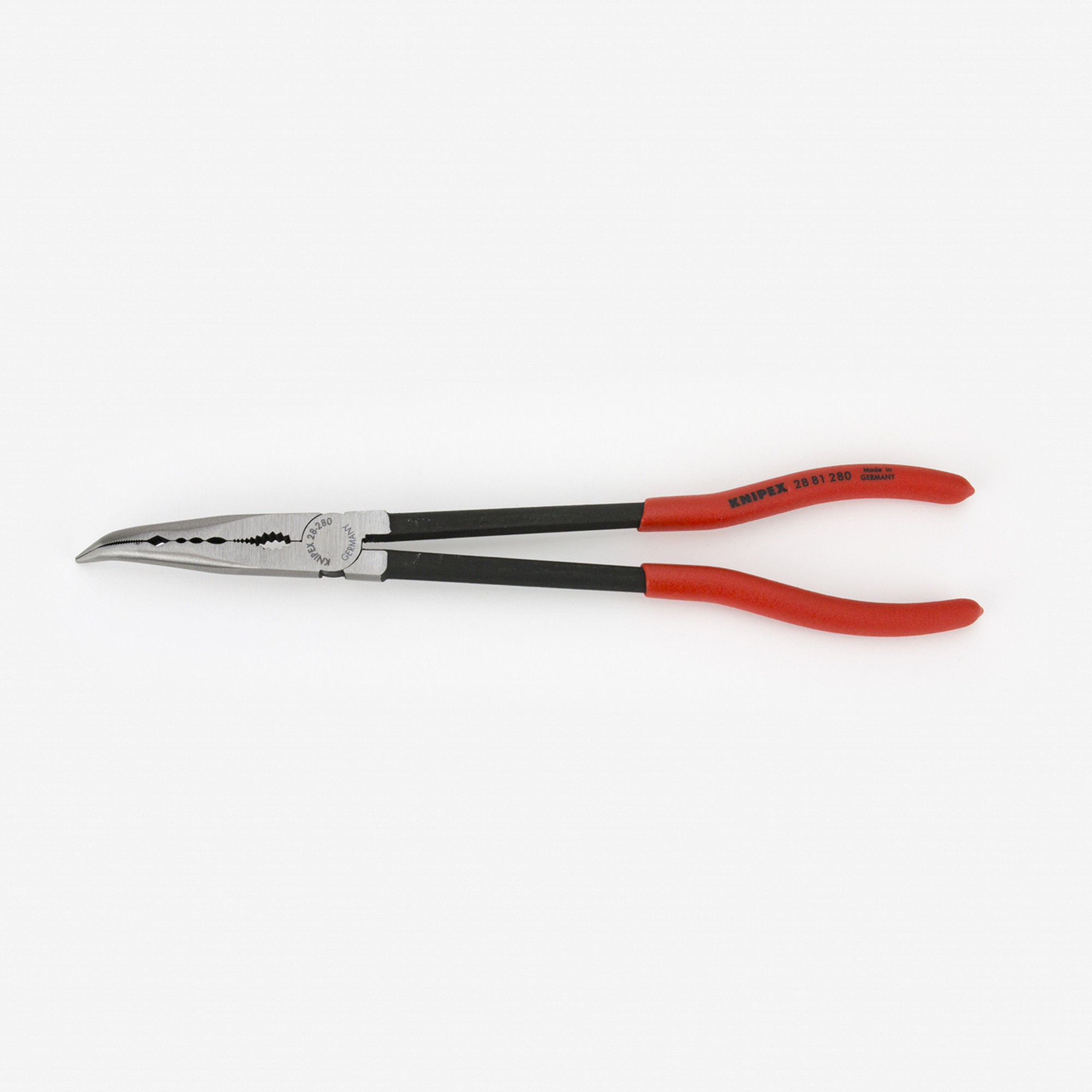 Knipex 11" Assembly Pliers with Transverse Profile 45 Degree Bent Nose - Plastic Grip