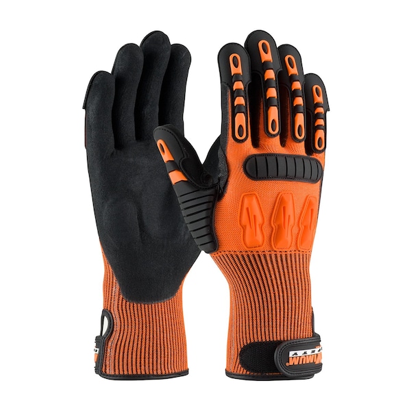 Guantes recubiertos resistente a cortes con nivel de corte A4 y máxima seguridad, color negro/naranja, talla 2XL - 120-5150/XXL.