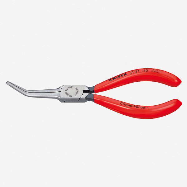 Knipex 6.3" Needle-Nose 45 Degree Bent Pliers (Gripping Pliers) - Plastic Grip