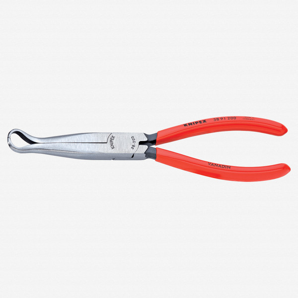 Knipex 8" Mechanic's 45 Degree Bent Pliers (spark plug cover grabber) - Plastic Grip