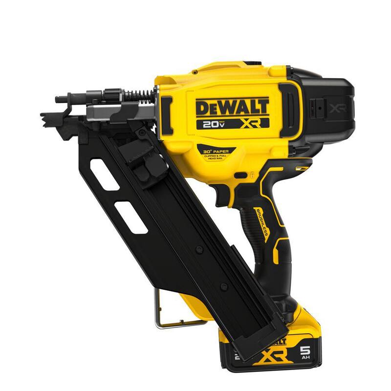 DEWALT 20-Volt 30° Clavadora de Armazón Inalámbrica con Kit de Batería de iones de litio de 5.0 Ah y Cargador - DCN930P1