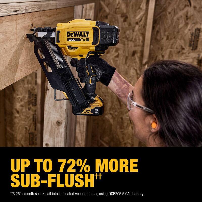 DEWALT 20-Volt 30° Clavadora de Armazón Inalámbrica con Kit de Batería de iones de litio de 5.0 Ah y Cargador - DCN930P1