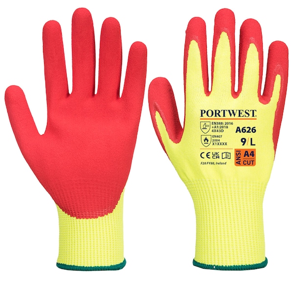 Guante de nitrilo Portwest Vis-Tex HR Cut, S - A626