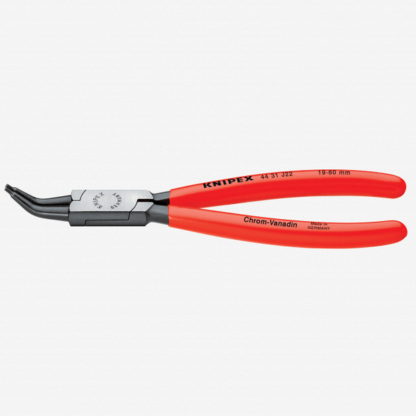 Knipex 45 Degree Angled Tip Internal Circlip Pliers 40-100 mm dia - Plastic Grip