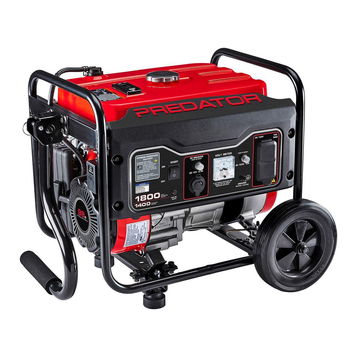 Generador portátil de gas Predator de 1800 vatios con tecnología CO SECURE, EPA - 71341