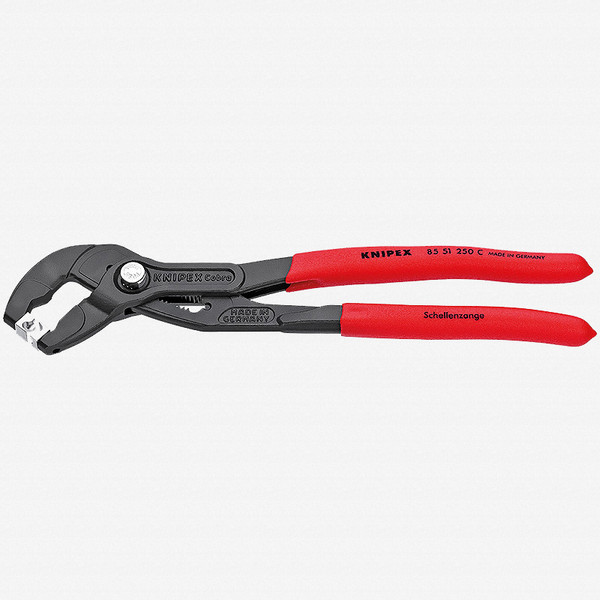 Knipex 10" Cobra Hose Clamp Pliers for Click Clamps - Plastic Grip