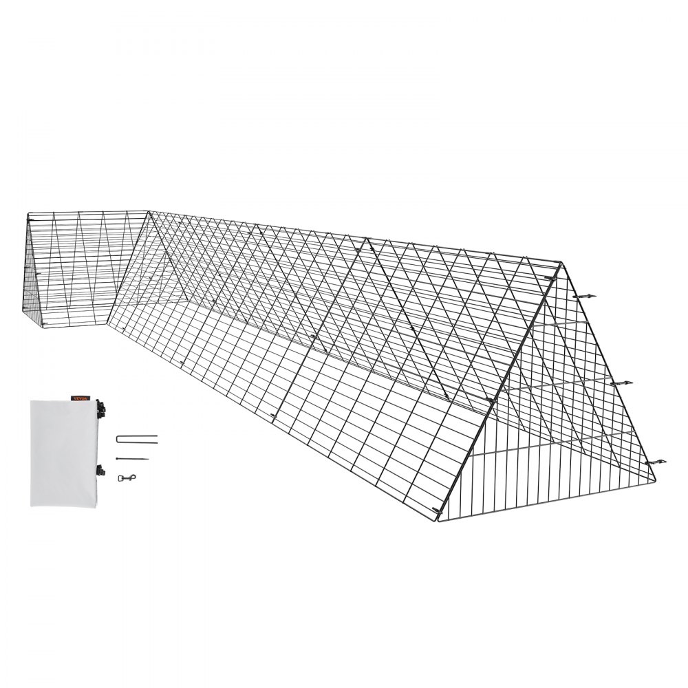 VEVOR Chicken Tunnels, 157.5 x 39.4 x 24.2 inch(LxWxH) Chicken Tunnels for Yard, Portable Chicken Tunnels for Outside with Corner Frames, Chicken Coop Run, Suitable for Chickens, Ducks, Rabbits - YJSDDGJKJ000QX9MSV0