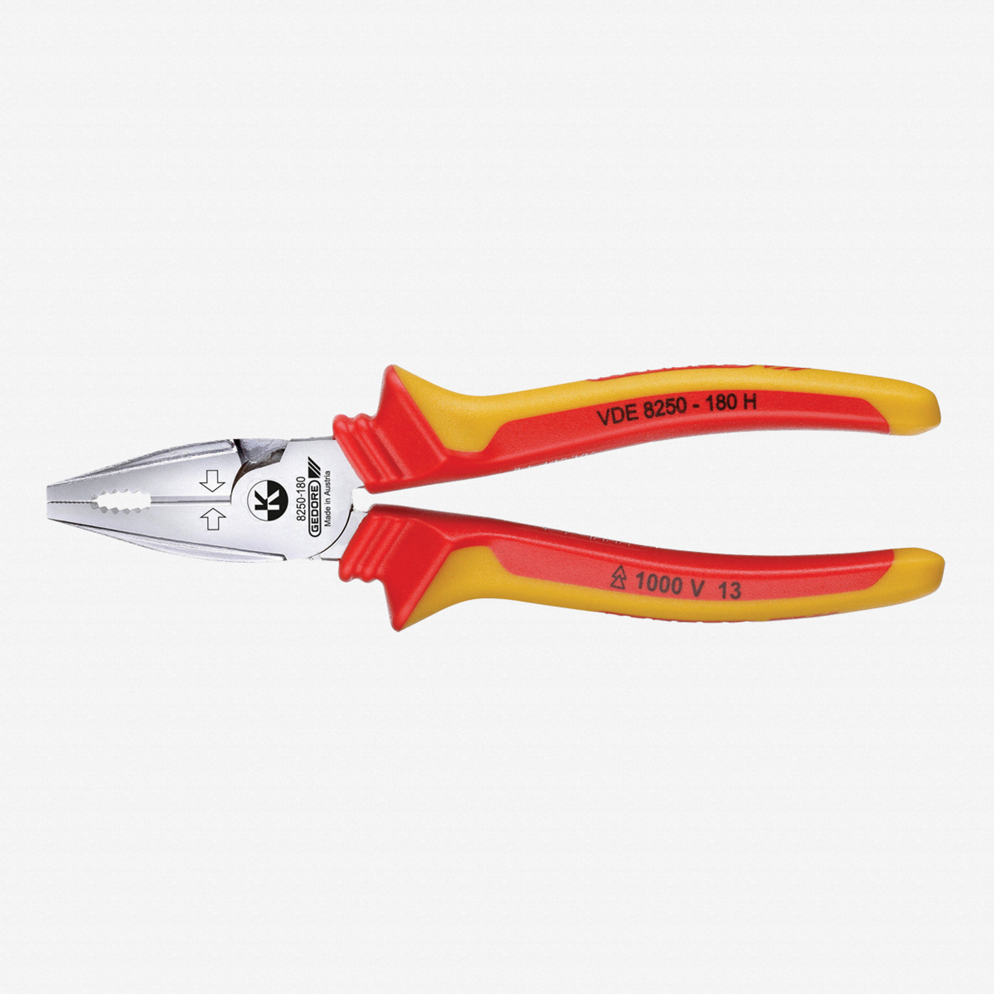 Gedore VDE 8250-160 H VDE Heavy duty combination pliers with VDE insulating sleeves 160 mm