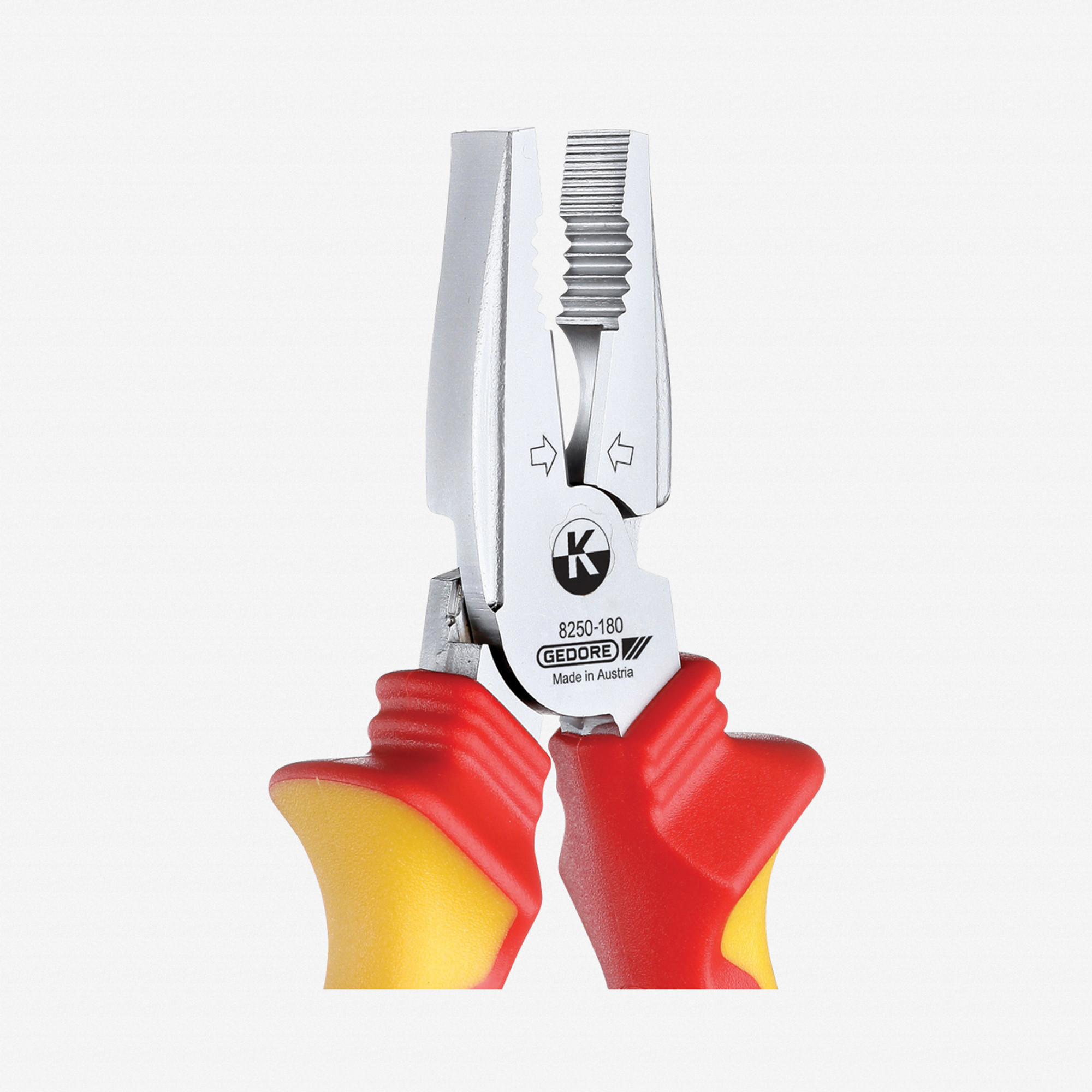 Gedore VDE 8250-180 H VDE Heavy duty combination pliers with VDE insulating sleeves 180 mm