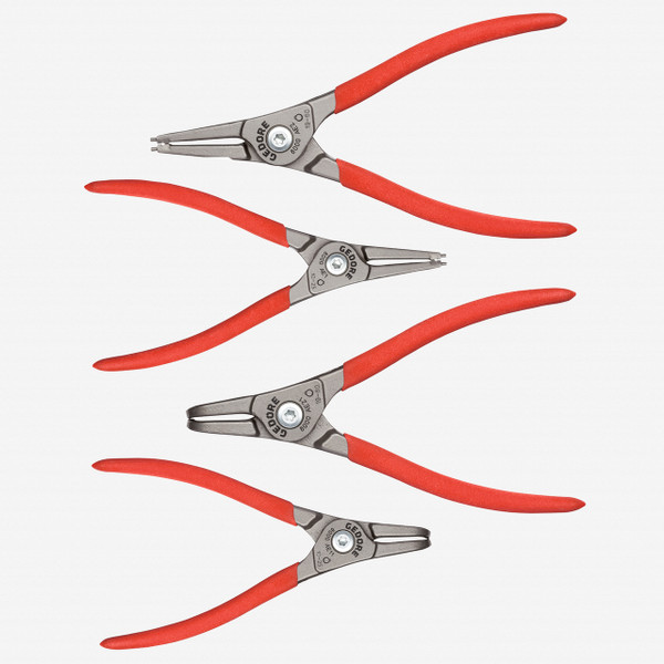 Gedore S 8000 AE Set of Circlip Pliers, for External Safety Rings, 4 pcs
