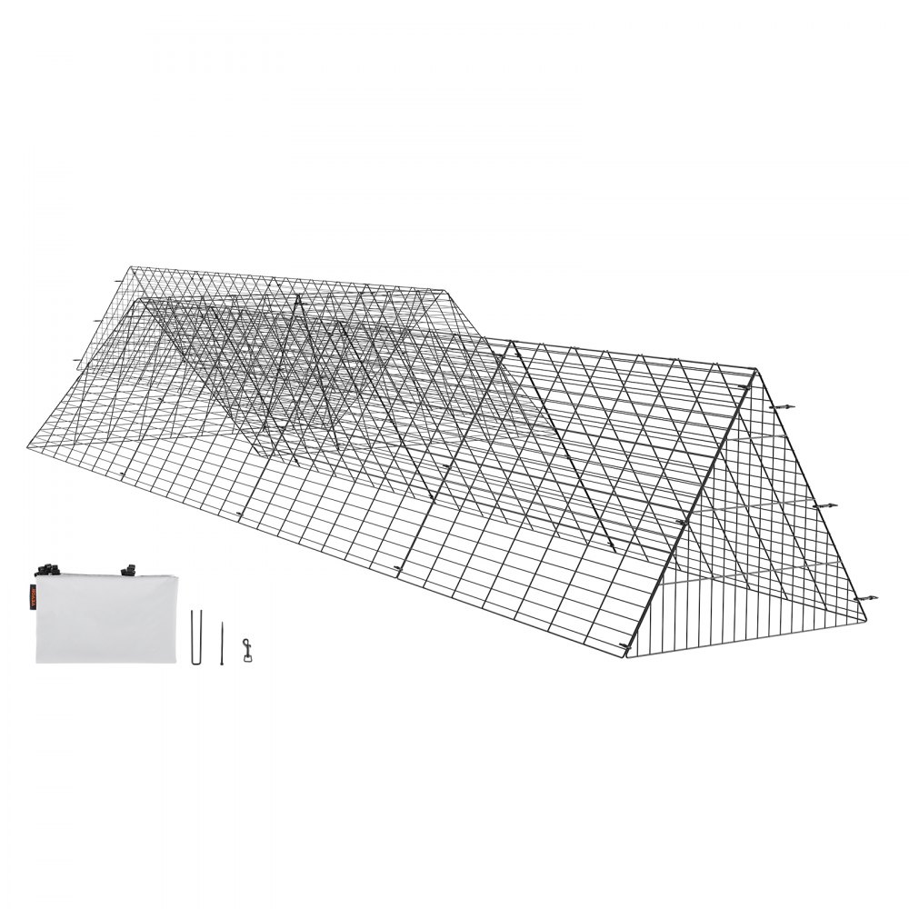 VEVOR Chicken Tunnels, 287 x 78.7 x 24.2 inch(LxWxH) Chicken Tunnels for Yard, Portable Chicken Tunnels for Outside with Corner Frames, 2 Sets, Suitable for Chickens, Ducks, Rabbits - YJSD2TDGJKJ0DH00FV0